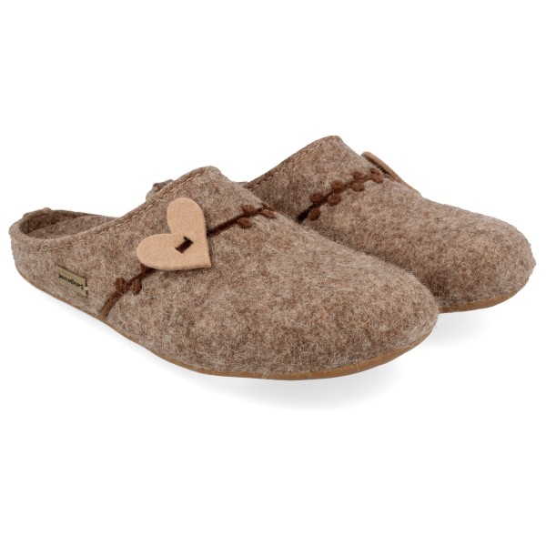 Haflinger Women’s Everest Coeur Pantoffels Bruin