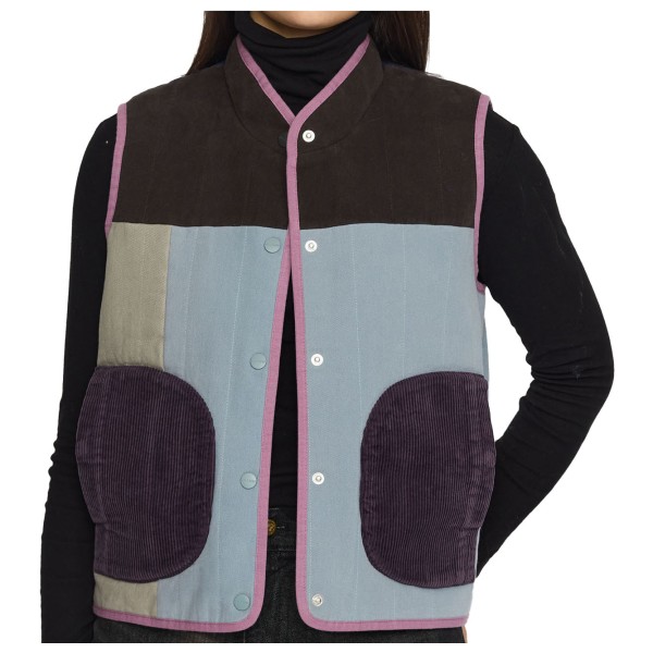 Selfhood Women’s Quilted Patchwork Vest Merinobodywarmer Zwart