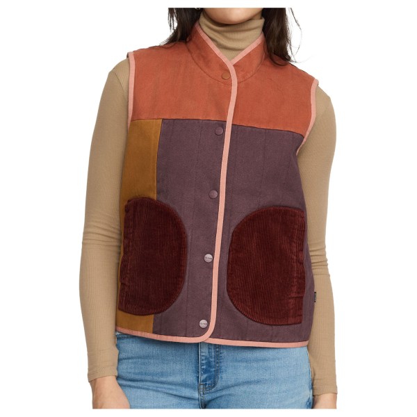Selfhood Women’s Quilted Patchwork Vest Merinobodywarmer meerkleurig Multicolor