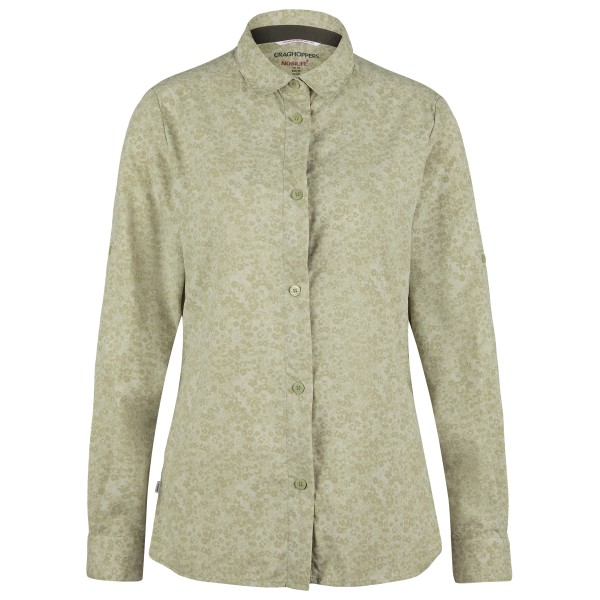Image of Craghoppers - Women"s Nosilife Arona Langarm Bluse - Bluse Gr 34;36;38;40;42;46 beige/oliv;weiß'