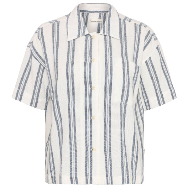 KnowledgeCotton Apparel Women’s Striped S/S Shirt Blouse Grijs