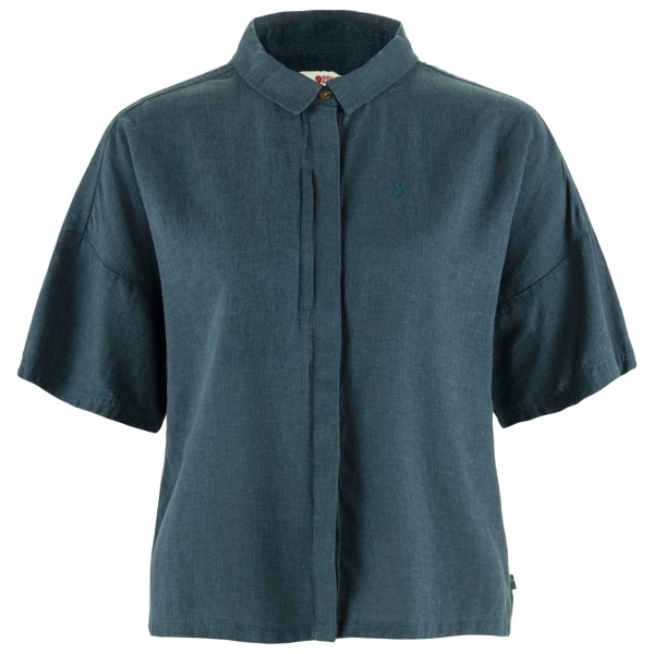 Fjällräven Övik Hemp Camp Shirt S/S Hemd Women (Gr M |blau)