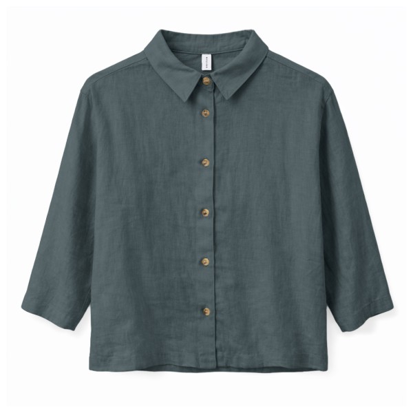 Mazine 3/4 Sleeve Linen Shirt Bluse Damen (Gr M |grau)