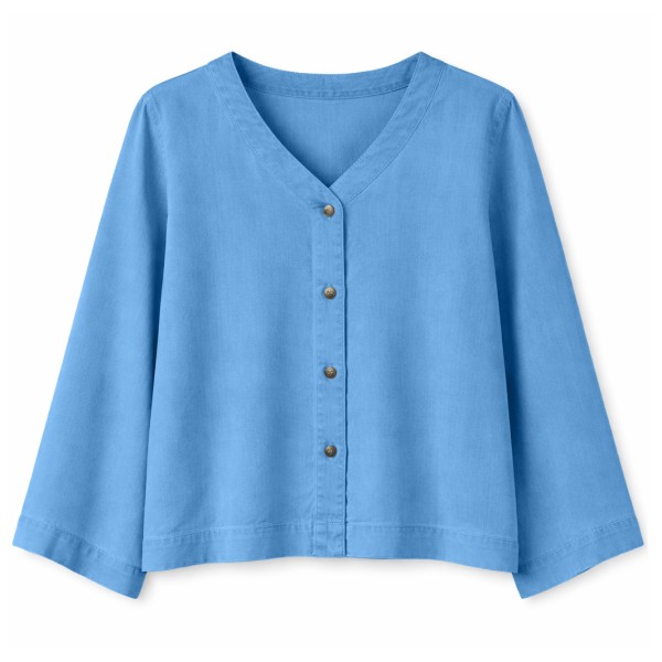 Mazine V-Neck Tencel Blouse Bluse Damen (Gr S |blau)