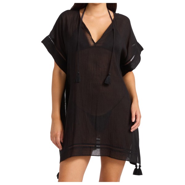 Seafolly Women’s Crinkle Gauze Kaftan Jurk Zwart