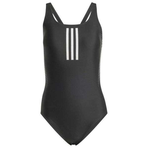 adidas 3-Stripes Rubber Graphic Swimsuit Badeanzug Damen (Gr 34 |grau/schwarz)