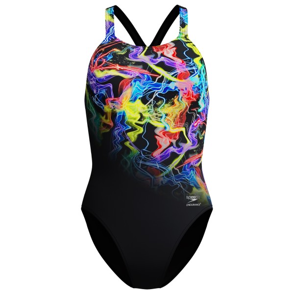 Speedo Women’s Placement Printed Powerback Badpak Zwart