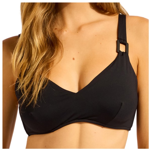 Seafolly SCollective F Cup Halter Bra Bikini-Top Damen (Gr 36 |schwarz)