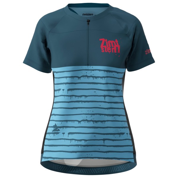 Image of Zimtstern - Women's Techzonez Shirt Zip S/S - Velotrikot Gr M;S;XS blau;schwarz bei Bergfreunde.ch - der Outdoor Shop
