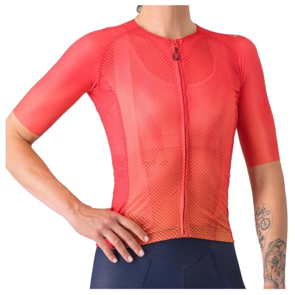 Radtrikots kurzar Castelli Climber's A/C Jersey Damen (Gr L |rot |wasserdicht)