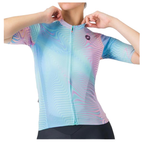 Radtrikots kurzar Castelli Cosmic Vortex Jersey Damen (Gr M |blau)