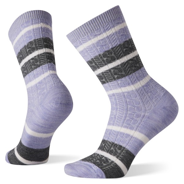 Image of Smartwool - Women's Everyday Striped Cable Crew - Multifunktionssocken Gr M grau/lila bei Bergfreunde.ch - der Outdoor Shop