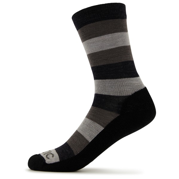 Image of Stoic - Merino Trekking Crew Socks Stripes - Wandersocken Gr 36-38;39-41;42-44 grau;schwarz