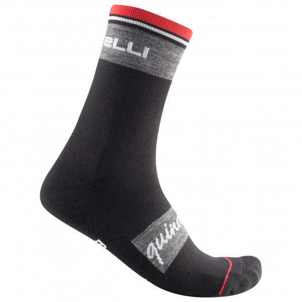 Image of Castelli - Quindici Soft Merino Sock - Velosocken Gr L/XL schwarz/grau