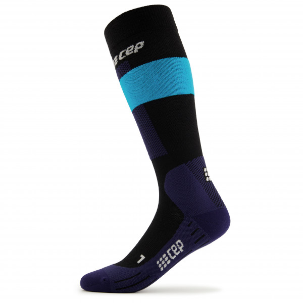 Image of CEP - Women"s Merino Skiing Socks Tall - Skisocken Gr III blau/schwarz'