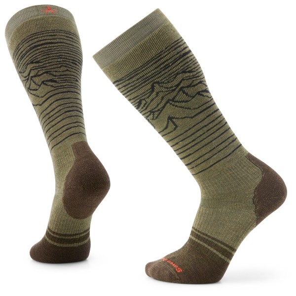 Image of Smartwool - Snowboard Full Cushion Iguchi Pattern OTC - Skisocken Gr L oliv