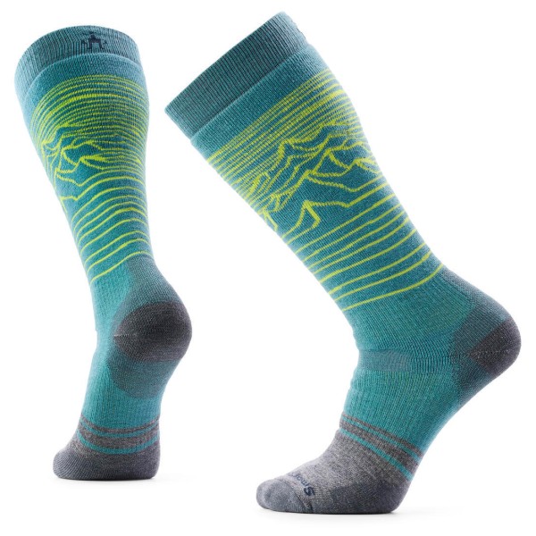Smartwool Snowboard Full Cushion Iguchi Pattern OTC Skisokken turkoois Turquoise