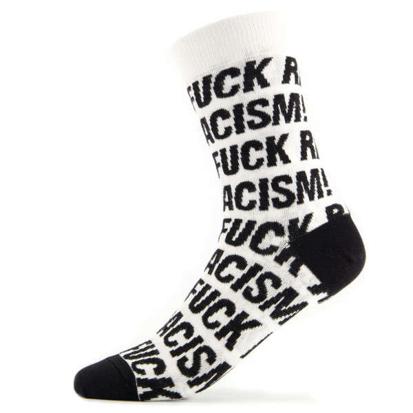 Image of DEDICATED - Socks Sigtuna Fuck Racism Pattern - Multifunktionssocken Gr 36-40 weiß