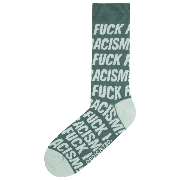 DEDICATED Socks Sigtuna Fuck Racism Pattern Multifunctionele sokken Grijs