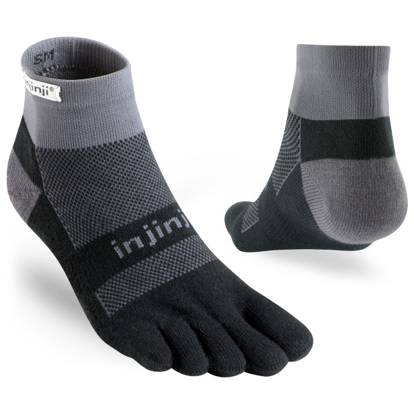 Image of Injinji - Run Midweight Mini-Crew - Laufsocken Gr L;M;S;XL grau/schwarz