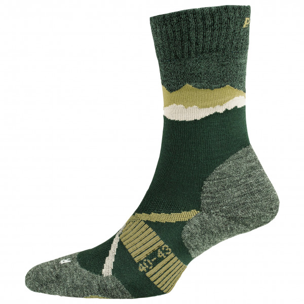 Image of P.A.C. - TR 3.2 Trekking Merino Light - Wandersocken Gr 40-43;44-47 grau;grün/oliv;schwarz