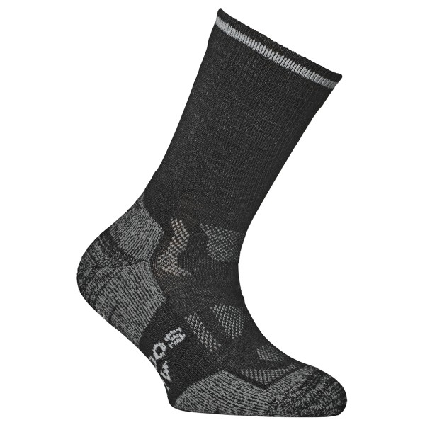 Alpacasocks&Co Merino Outdoor Wandersocken Kinder Wandern (Gr 27-30 |schwarz/grau)
