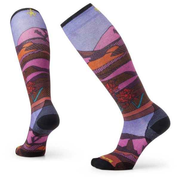 Image of Smartwool - Women"s Ski Zero Cushion Floral Field Print OTC - Skisocken Gr L;M;S lila'