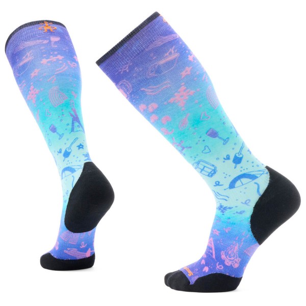 Image of Smartwool - Ski Targeted Cush.Nature Doodles PRT OTC Socks - Skisocken Gr L blau