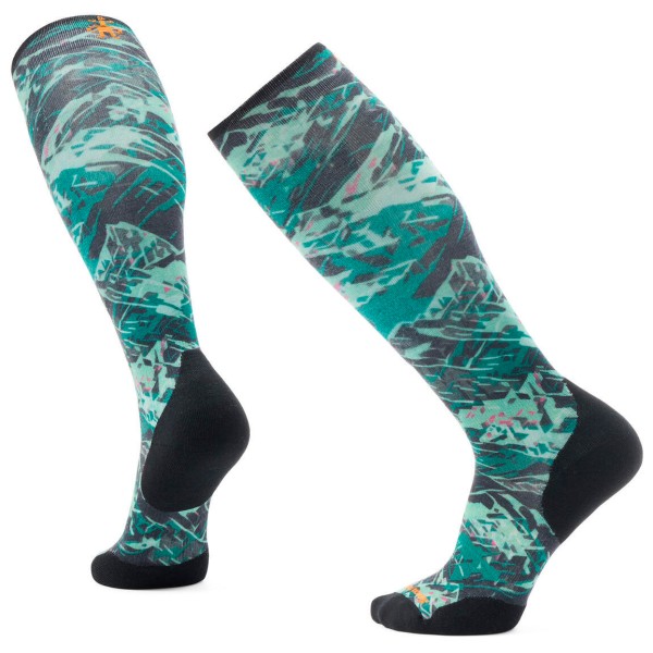 Image of Smartwool - Ski Targeted Cushion Green Slopes Print OTC Socks - Skisocken Gr L türkis
