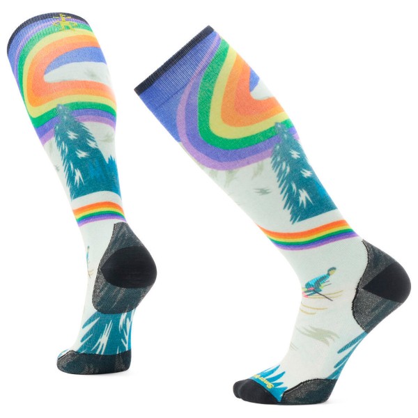 Image of Smartwool - Ski Zero Cushion Rainbow Trails Print OTC Socks - Skisocken Gr L;M;S bunt