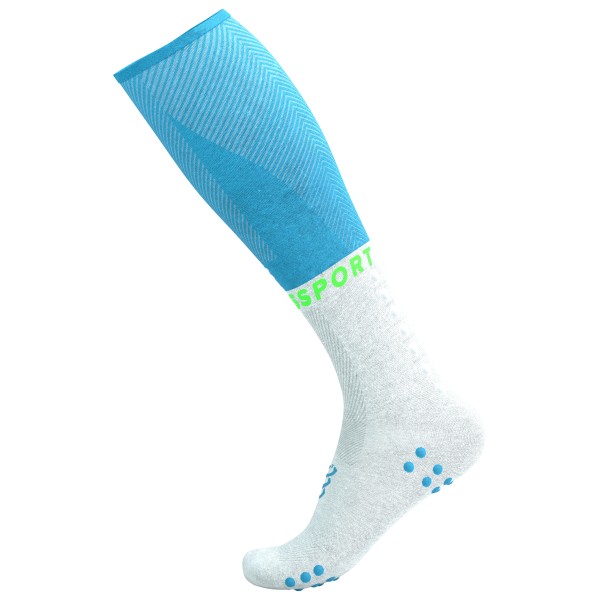 Compressport Full Socks Oxygen Kompressionssocken Trailrunning (Gr T3 - EU 42-44 |blau)