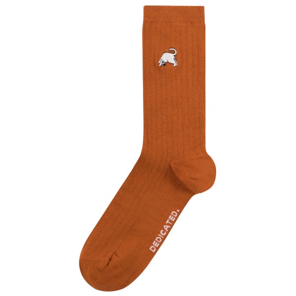Image of DEDICATED - Rib Socks Knivsta Dog Pose - Multifunktionssocken Gr 36-40;41-45 braun