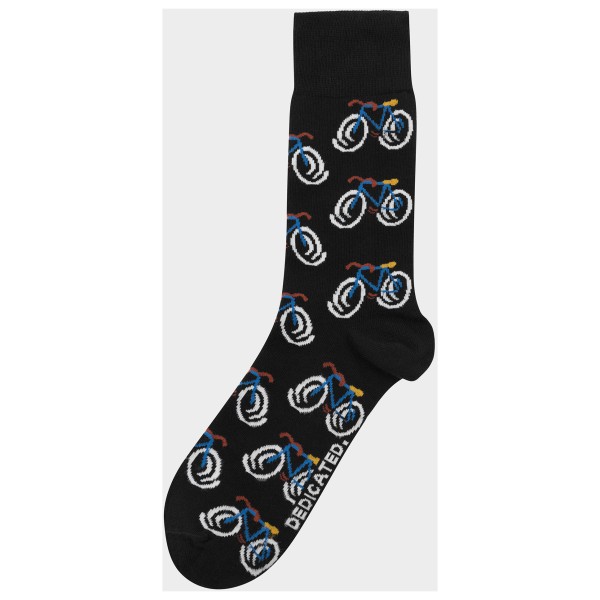 Image of DEDICATED - Socks Sigtuna Happy Bike AOP - Multifunktionssocken Gr 36-40 weiß