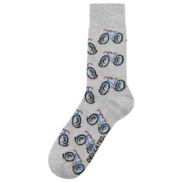Image of DEDICATED - Socks Sigtuna Happy Bike AOP - Multifunktionssocken Gr 36-40 grau