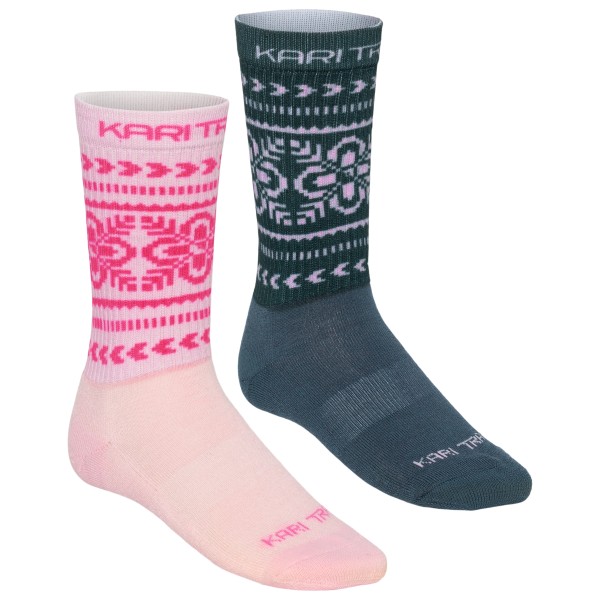 Kari Traa Women’s Puffin Sock 2 Pack Merinosokken Blauw