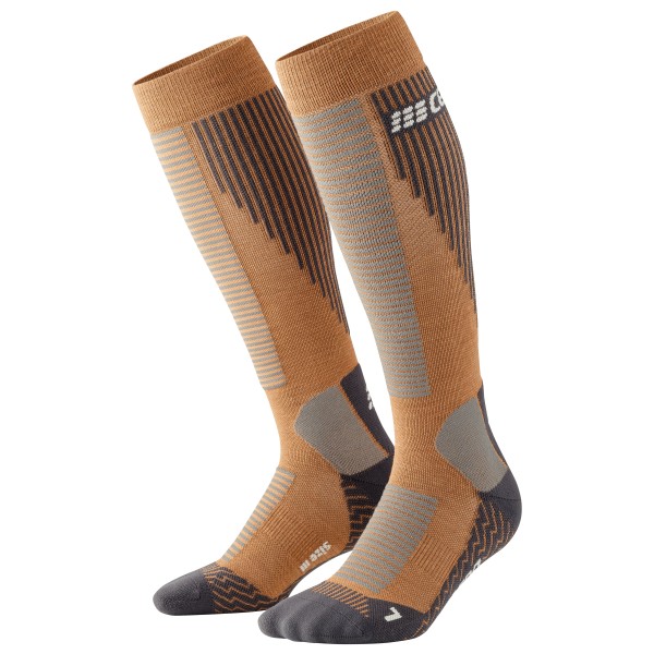 Image of CEP - Touring Compression Socks Skiing Tall V2 - Skisocken Gr III braun