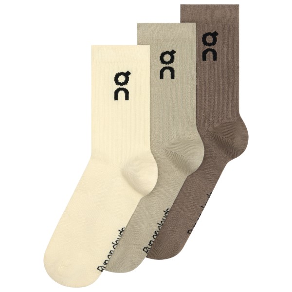 On Logo Sock High 3-Pack Multifunctionele sokken Beige