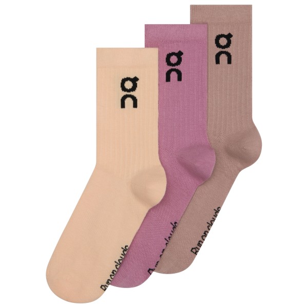 On - Logo Sock High 3-Pack - Multifunktionssocken 47-49 beige