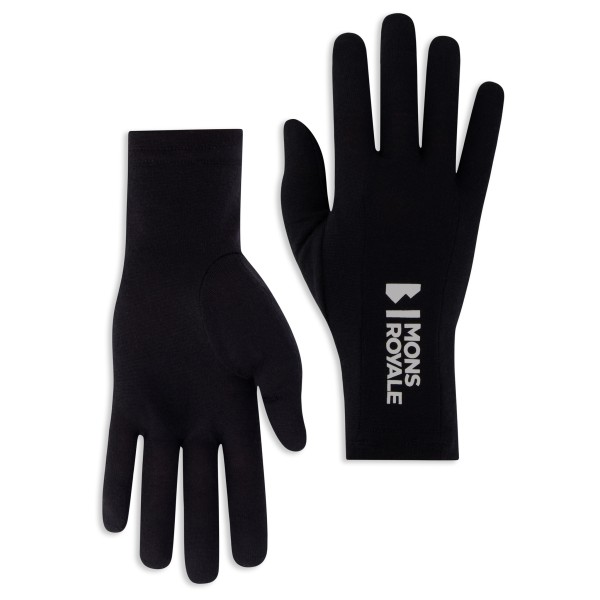 Mons Royale Volta Merino Glove Liner Handschoenen Zwart