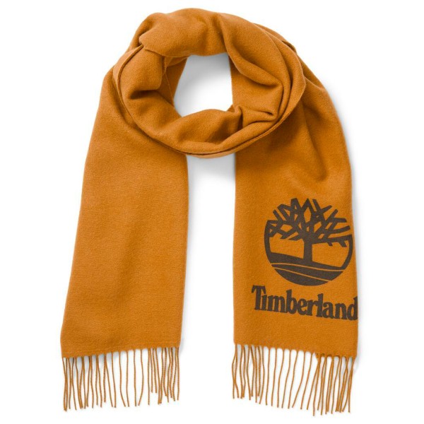 Image of Timberland - Yarn Dye Scarf with Printed Logo - Schal Gr L/XL;S/M grau;orange
