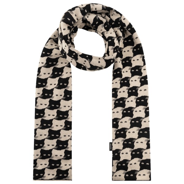 DEDICATED Scarf Rossberga Pepita Cats Sjaal Zwart