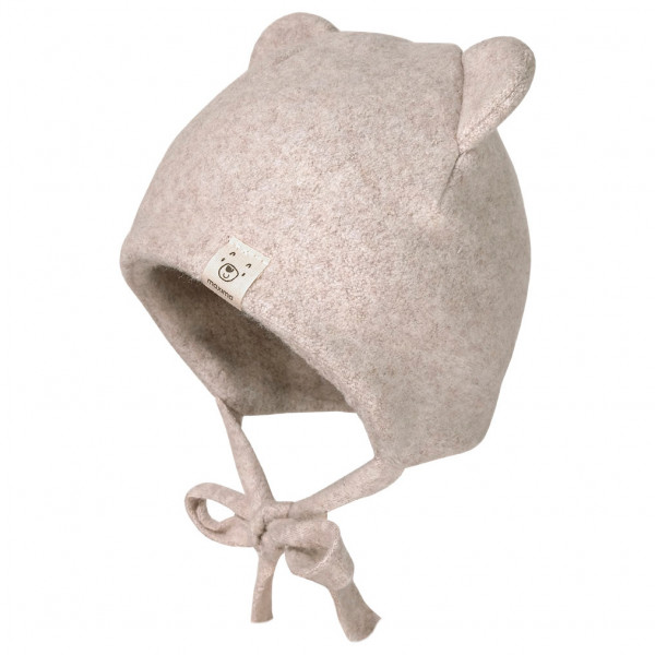 Image of maximo - Baby-Mütze mit Öhrchen - Mütze Gr 39 cm grau/rosa