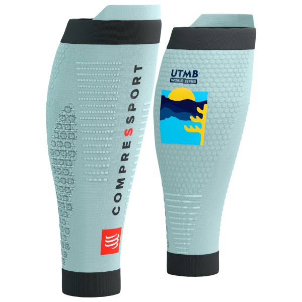 Compressport - R2 3.0 360° Print UTMB 2025 - Beinlinge  T3 - EU 42-44 türkis