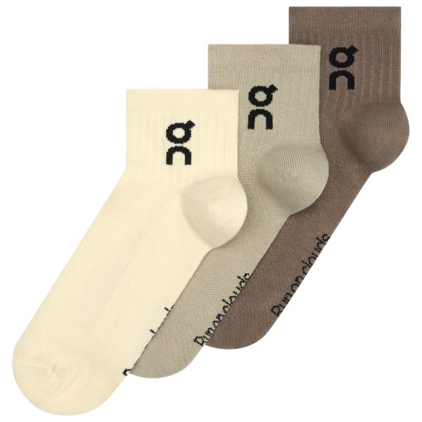On Logo Sock Mid 3-Pack Multifunctionele sokken Beige