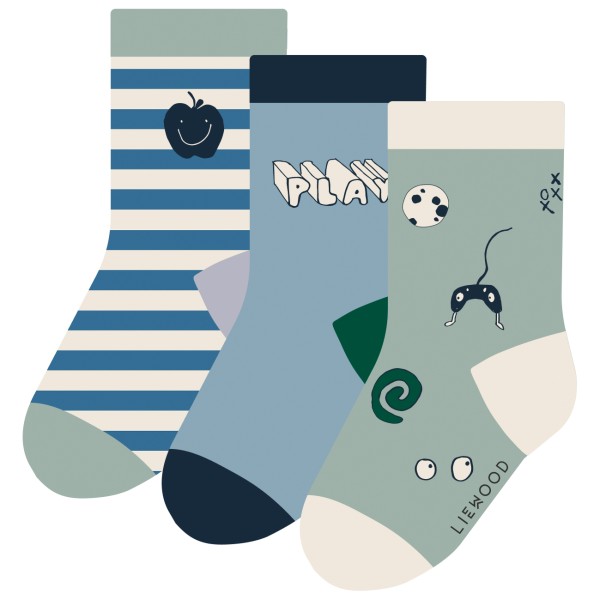 LIEWOOD – Kid’s Silas Socks 3-Pack – Multifunctionele sokken maat , turkoois Turquoise