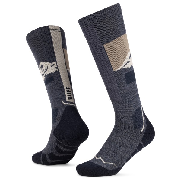 Buff Merino HW Over The Calf Skisokken Grijs