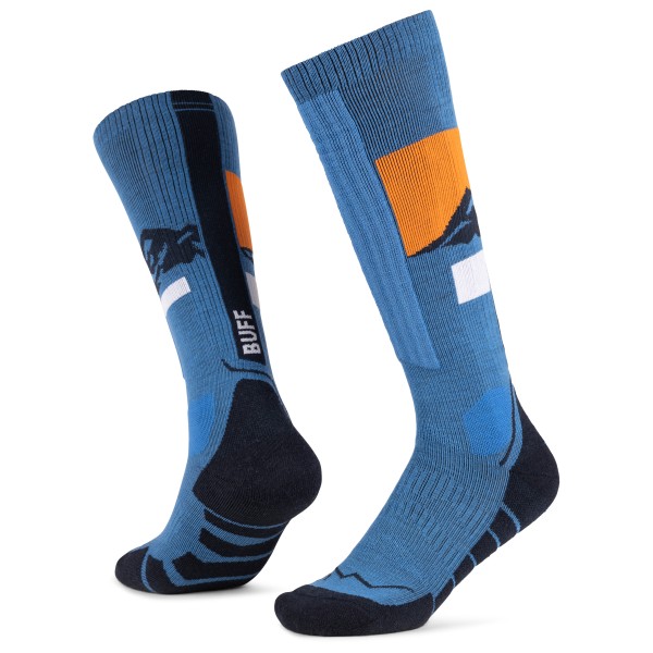 Buff Merino HW Over The Calf Skisokken Blauw