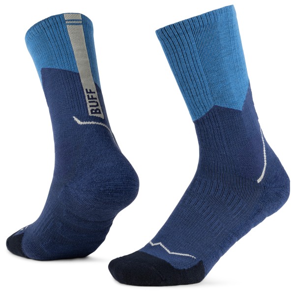 Buff Merino MW Crew Wandelsokken Blauw