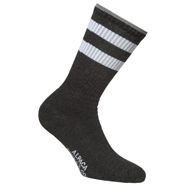 Alpacasocks&Co - Merino Casual Stripes - Multifunktionssocken 45-48 schwarz
