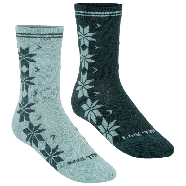 Kari Traa Women’s Vinst Sock 2 Pack Merinosokken turkoois Blauw